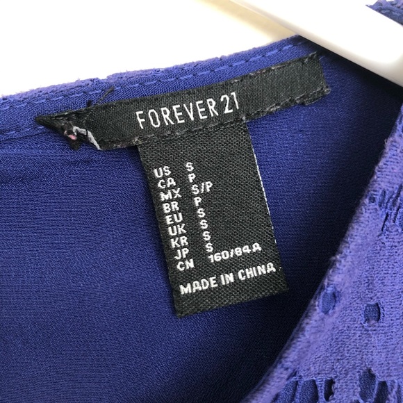 Blue/Indigo Lace Peplum Top - Picture 2 of 5